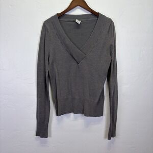 Vintage‎ Ellemenno Woman's Sweater Size L Gray Y2K Preppy Academia Staple Twee